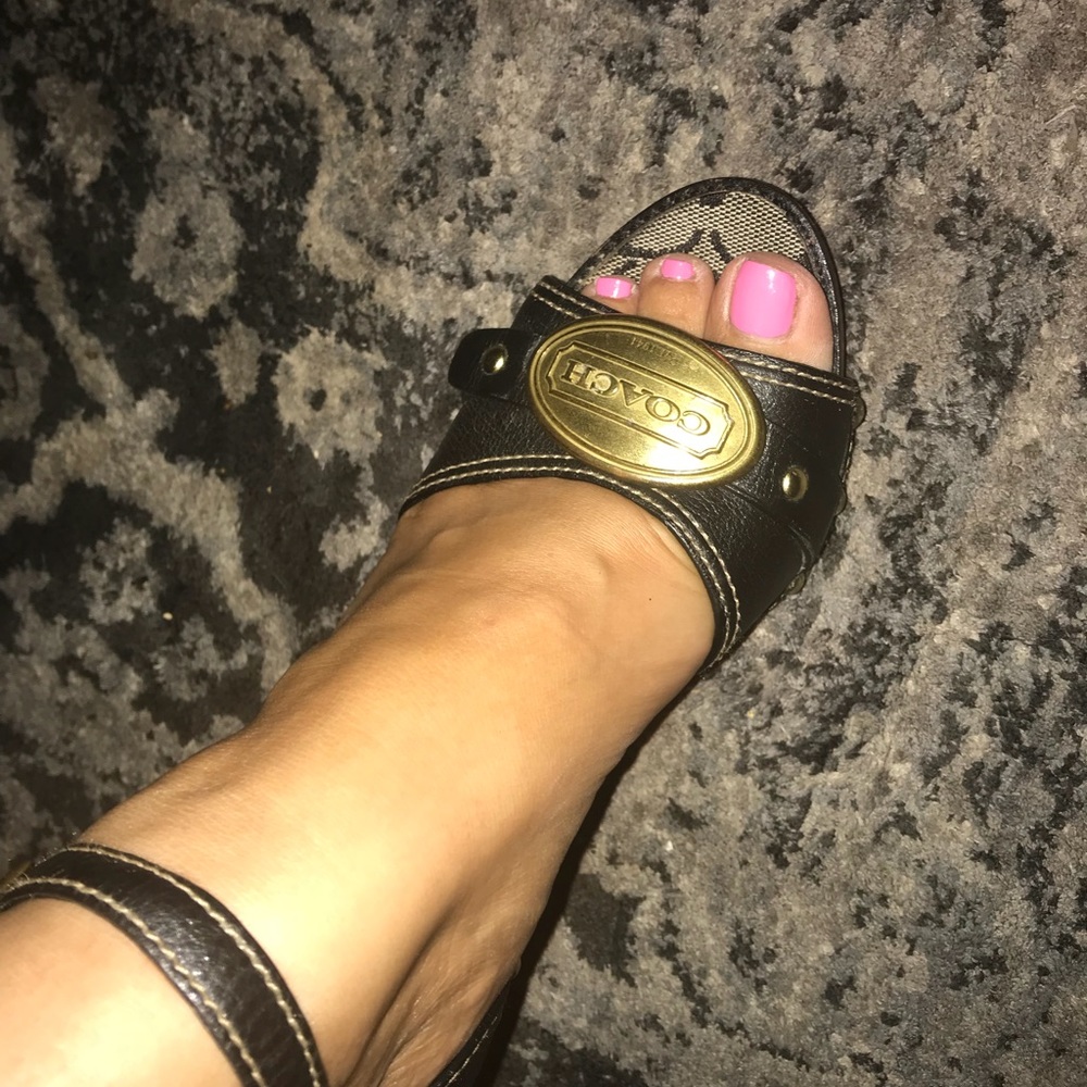Size 7-1/2 Coach heels w/ adjustable ankle strap